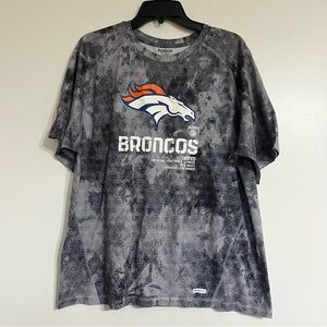 Men’s Reebok Speedwick Denver Broncos Short Sleeve T-shirt Size Large Gray